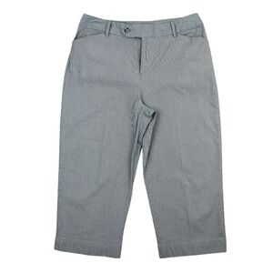 St. Johns Bay Pants Womens 8 Capri Stretch Striped Bottoms Clam Diggers